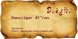 Dancziger Áron névjegykártya